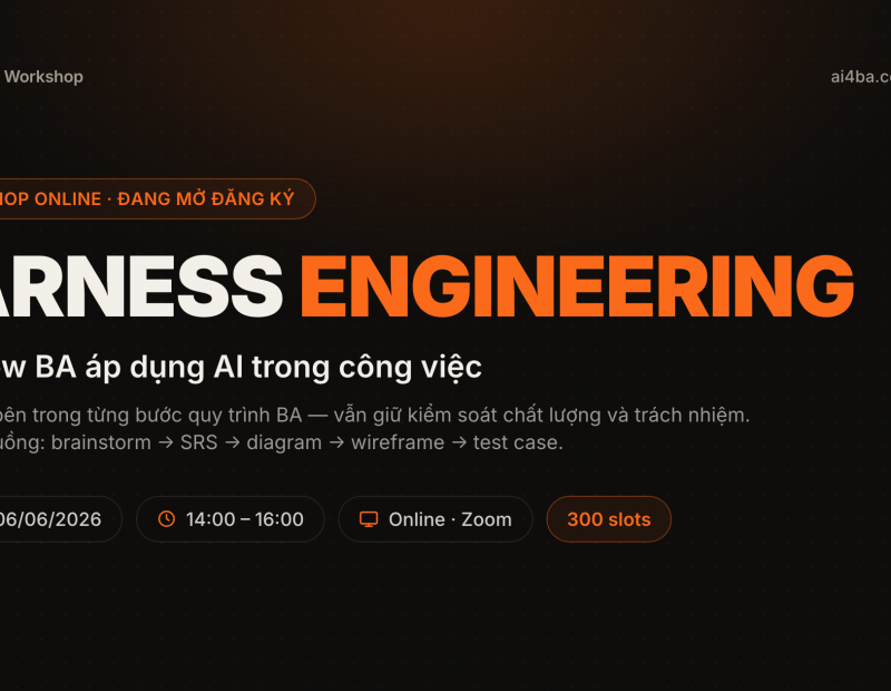 Workshop: Harness Engineering - Workflow BA áp dụng AI trong công việc.
