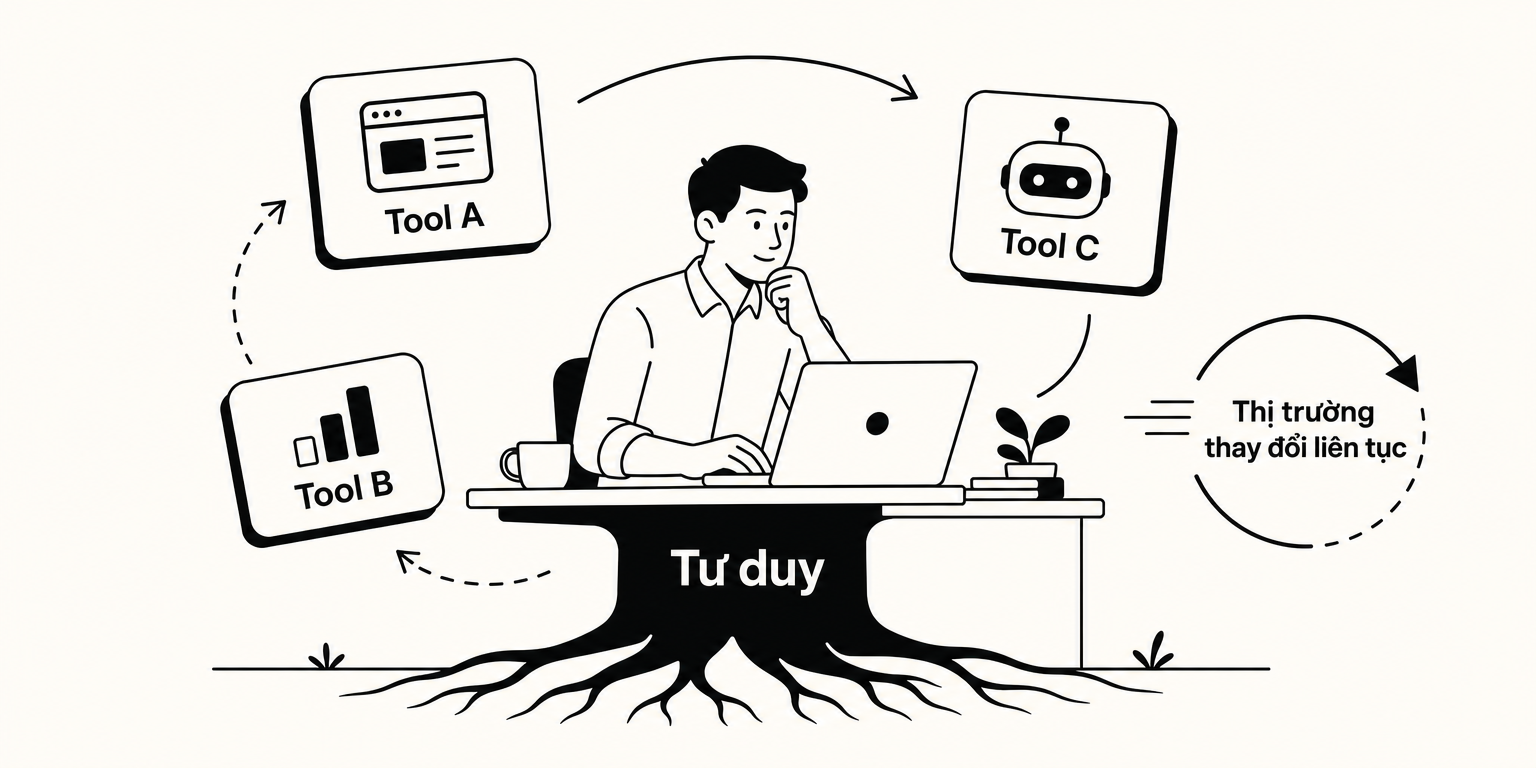 Tool thay đổi liên tục. Tư duy thì giữ bạn lại lâu hơn