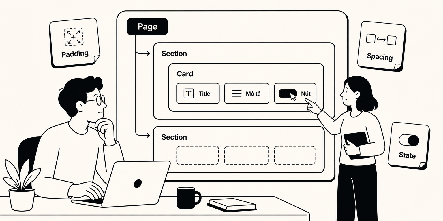 Ví dụ từ frontend: nhìn màn hình như một cây component